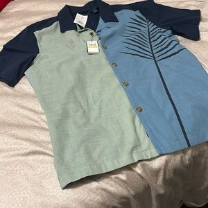 NWT Perry Ellis 100% cotton shirt summer bowling Hawaiian style size medium